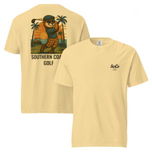 Vintage Retro Otter Comfort Colors® Golf Themed Tee from Southern Coast Clothing Co.